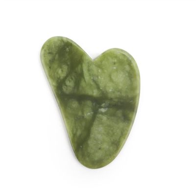BAWHO Guasha Stone Jade Board Stone Scraper for Face Neck Back Body 1Pcs (Color : Army Green)