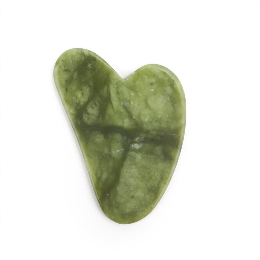 BAWHO Guasha Stone Jade Board Stone Scraper for Face Neck Back Body 1Pcs (Color : Army Green)