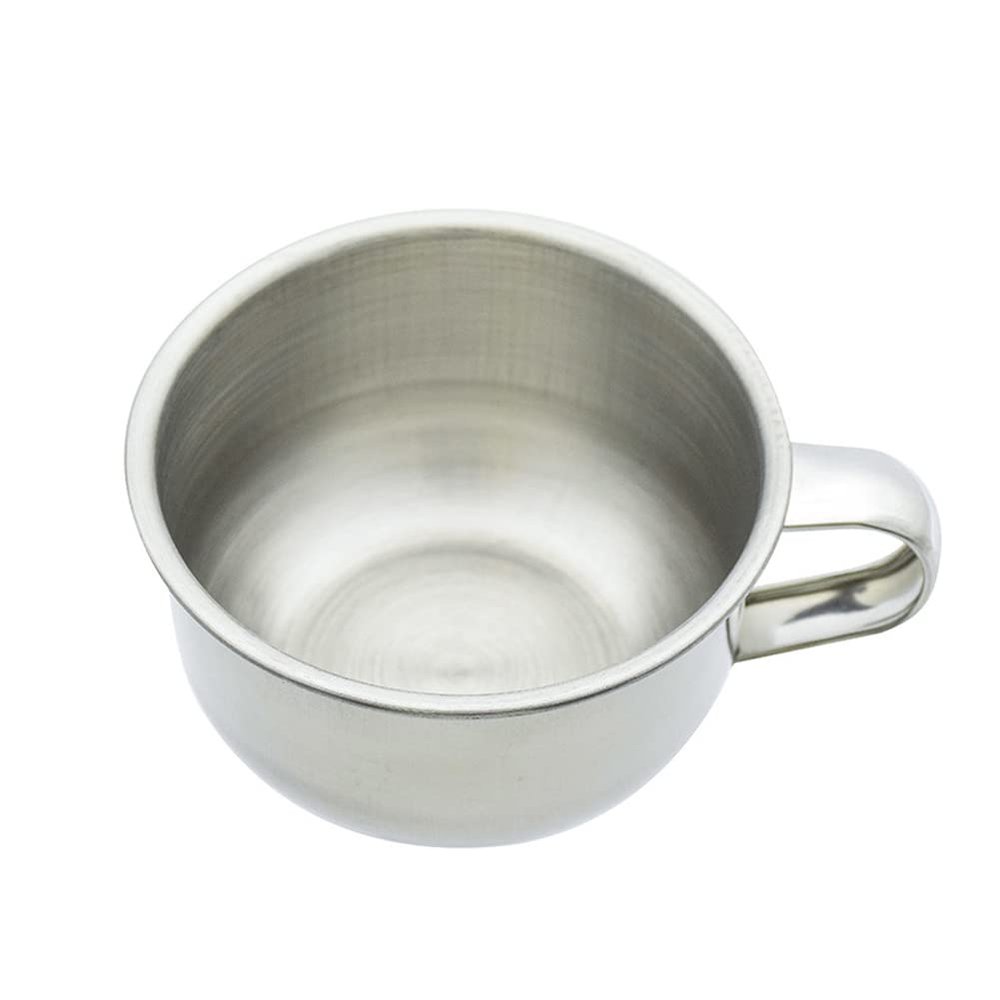 BBAUER 1PC Shaving Soap Bowl Stainless Steel Durable Shave Soap Cup with Handle Shaver Foam Tool Accessories Best for Man