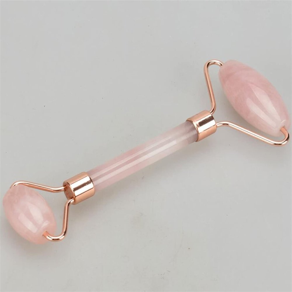 BAWHO Roller Massager Crystal Stone Jade Roller Guasha Skincare Wrinkle Removal Beauty Tool Dropshipping 1Pcs (Color : 1pcs Dual Roller)
