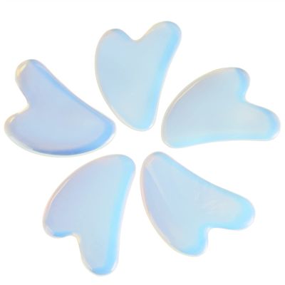 BAWHO Handmade Guasha Board Opalite Stone Scraper Massage Tool for Neck Back Body Pressure 1Pcs