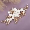 Bridal Hair Comb Rhinestones Wedding Handmade Headpiece Headdress Jewelry Accessories Purple view 3