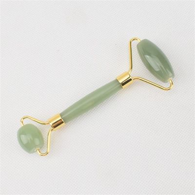 MOBYAT Face Jade Roller Green Massager Crystal Wrinkle Cellulite Pure Copper Stand for Face 1Pcs