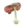 MOBYAT Face Jade Roller Green Massager Crystal Wrinkle Cellulite Pure Copper Stand for Face 1Pcs view 3