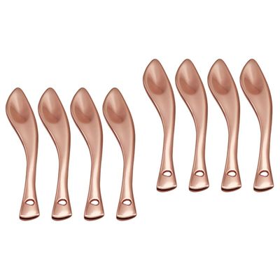 Housoutil 8 Pcs Face Cream Scoop Eye Cream Scoop Spoons Silverware Containers with Lids Accessories Palettes Mini Spoons Makeup Spatula Lash Extension Kit Rose Gold Metal