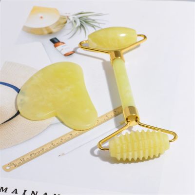 BAWHO Face Massager Natural Jade Stone Roller Gua Sha Board Set Treatment for Skin Lifting Remove Wrinkles Beauty Massage Tool 1Pcs