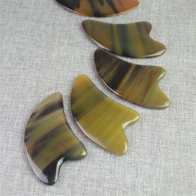 BAWHO Natural Ox Horn Gua Sha Board Face Lift Massage Stick Set Eye Beauty Back Scraping Skincare Oil Spa Physiotherapy Tools 2Pcs