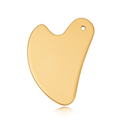 BAWHO Gouache Massage Gua Sha Tool Face Lift Anti-Aging Skin Tightening Cooling Metal Contour Reduce Puffiness 1Pcs (Color : Gold)