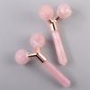 BAWHO 3D Rose Quartz Face Roller Natural Jade Stone Beauty Massage Tool Face Thin Lift Remove Wrinkles Spa Relax Face Massager 1Pcs view 1