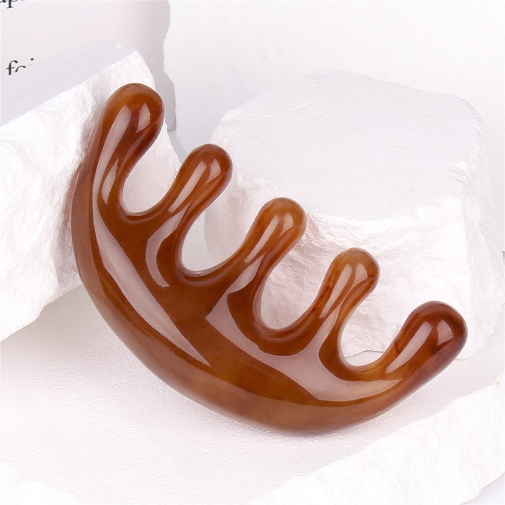 BAWHO Head Meridian Comb Synthetic Resin Gua Sha Massage Tool Scalp Relax Muscle Pulling Beauty Tool 1Pcs (Color : B)