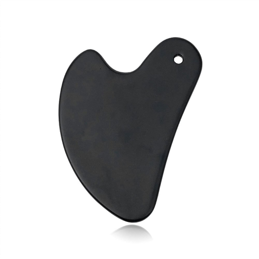 BAWHO Gouache Massage Gua Sha Tool Face Lift Anti-Aging Skin Tightening Cooling Metal Contour Reduce Puffiness 1Pcs (Color : Black)