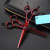 SKipdr Barber Scissors Hair Cutting Scissors, 6 Inch Professional 440c 9cr Wine Red Cut Hair Scissors Cutting Barber Haircut Thinning Shears Hairdressing Scissors Set, Q view 1