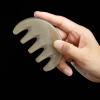 BAWHO Natural Yak Horn Wide Tooth Comb Head Meridian Scalp Massage Comb Eye Skin Care Acupuncture Gua Sha Spa Beauty Tool 1Pcs view 2