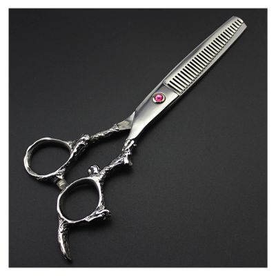 Hair Cutting Shears 6 inch Barber Scissors, Set Barber Scissors, Thinning Barber Scissors, Barber Scissors, Hairdressing Scissors for Men Women/Salon/Home/Stylist Purple thinning)