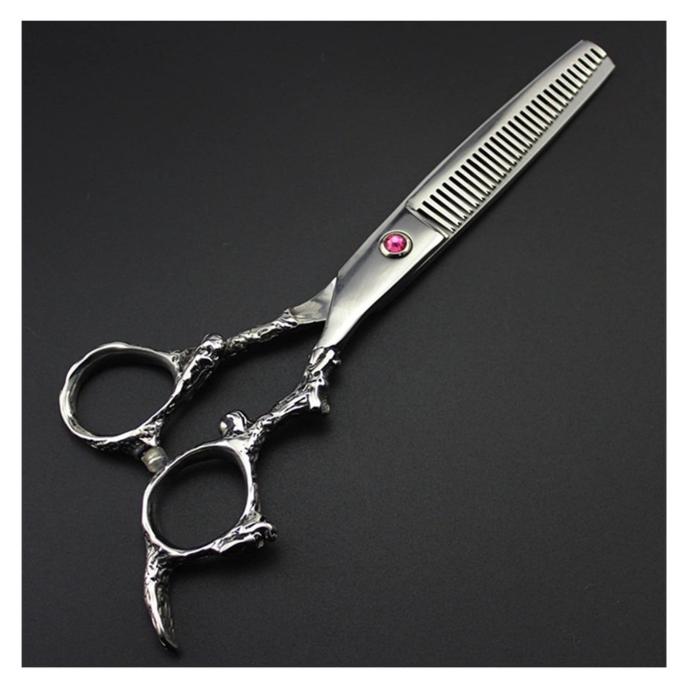 Hair Cutting Shears 6 inch Barber Scissors, Set Barber Scissors, Thinning Barber Scissors, Barber Scissors, Hairdressing Scissors for Men Women/Salon/Home/Stylist Purple thinning)