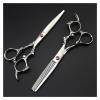Hair Cutting Shears 6 inch Barber Scissors, Set Barber Scissors, Thinning Barber Scissors, Barber Scissors, Hairdressing Scissors for Men Women/Salon/Home/Stylist Purple thinning) view 3