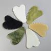 BAWHO Sawtooth Gua Sha Massage Tools Jade Stone Gouache Scraper for Body Meridian Scraping Face Lifting Slimming Skin Detox Beauty 1Pcs (Color : Dark Green) view 1