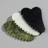 BAWHO Sawtooth Gua Sha Massage Tools Jade Stone Gouache Scraper for Body Meridian Scraping Face Lifting Slimming Skin Detox Beauty 1Pcs (Color : Dark Green) view 3