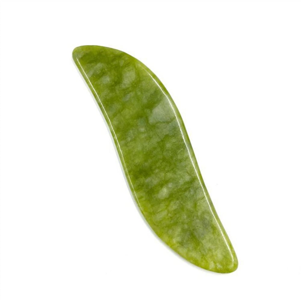 MOBYAT Jade Stone Gua Sha Scraper Massage Board Face Massager Natural Gouache Healing Stone for Skin Lifting Detox Beauty Care 1Pcs (Color : Leaf-Shaped)