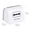 Linkidea 4 Pack Safety Razor Blade Bank, Safe Razor Metal Disposal Case for Storing Used Wasted Blades (White) view 3