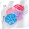 DOITOOL 3pcs Ultra Absorbent Dry Hair Hat for Women Quick Drying Bowknot Shower Wrap Caps Random Colors for Long Hair Reduces Blow Drying view 3