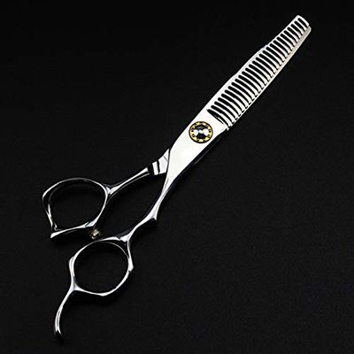 SKipdr Hair Cutting Scissors, 6 inch Steel Cut Hair Salon Scissors case Cutting Barber Curved Thinning Shears Hairdressing Scissors (Color : Thinning, Size : Q)