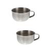 FOMIYES 2pcs Shaving Mugs Men Shaving Foam Bowl Stainless Steel Bowl Handle Design for Wet Shave view 1