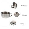 FOMIYES 2pcs Shaving Mugs Men Shaving Foam Bowl Stainless Steel Bowl Handle Design for Wet Shave view 3