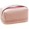 Double Layers Travel Makeup Bag,Large PU Leather Cosmeti Bag,Portable Toiletry Bag Cute Makeup Organizer Case Travel Essentials for Women,Girls,A view 1