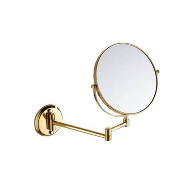 AMHIL Vanity Mirror Double Side Bathroom Makeup Mirror,Brass Shave Makeup Mirror,Gold Plated Wall Mounted Dual Arm Extend Bath Mirror
