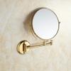 AMHIL Vanity Mirror Double Side Bathroom Makeup Mirror,Brass Shave Makeup Mirror,Gold Plated Wall Mounted Dual Arm Extend Bath Mirror view 2