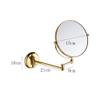 AMHIL Vanity Mirror Double Side Bathroom Makeup Mirror,Brass Shave Makeup Mirror,Gold Plated Wall Mounted Dual Arm Extend Bath Mirror view 3