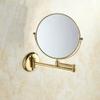 AMHIL Vanity Mirror Double Side Bathroom Makeup Mirror,Brass Shave Makeup Mirror,Gold Plated Wall Mounted Dual Arm Extend Bath Mirror view 4