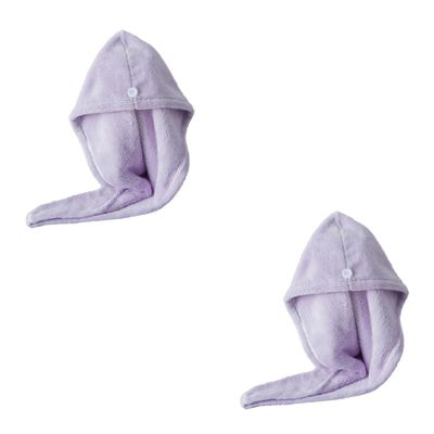 DOITOOL 2pcs Microfiber Hair Drying Cap Fast Dry Hair Wrap for Women Absorbent Towel Wrap Quick Drying Towel