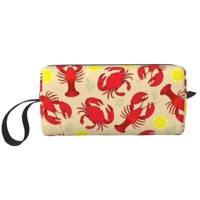 BREAUX Lobster And Crab Print Portable Cosmetic Bag Zipper Pouch Travel Cosmetic Bag, Travel Organizer Daily Organizer, Small Toiletry Organizer Travel Wallet