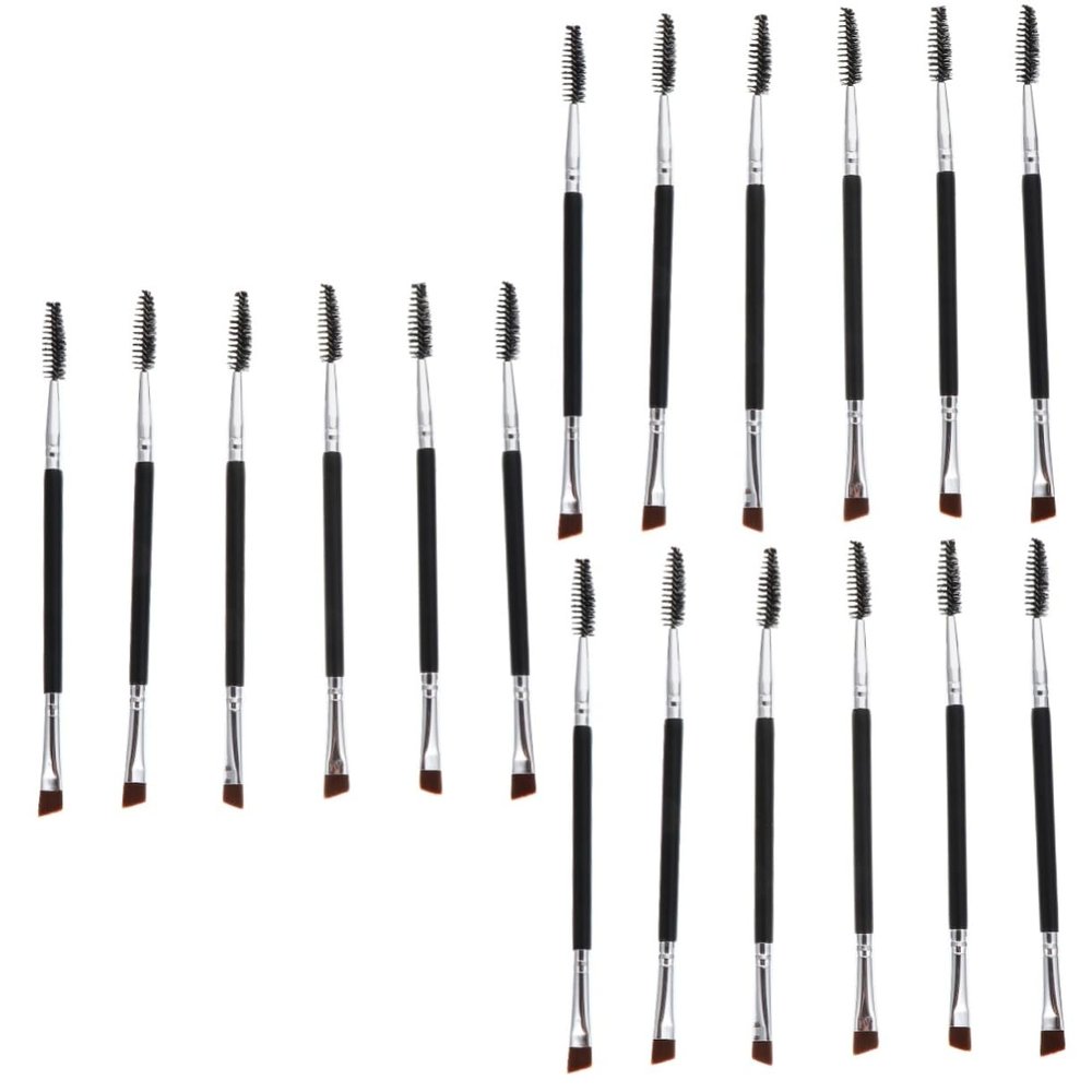 Beavorty 18pcs Dual-ended Eyebrow and Eyelash Brush for Easy Styling and Grooming Portable Makeup Tool for Natural Looking Brows and Lashes for Eye Makeup Enthusiasts
