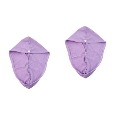 DOITOOL 2pcs Quick-Drying Microfiber Hair Turban Absorbent Bath Wrap for Hair Lightweight Bathing Towel Unique Buckle Design Thicker Material for Fast Drying Fits