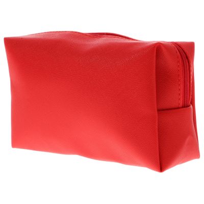 DOITOOL 3pcs Portable Shiny Makeup Bag Cosmetics Storage Pouch for Travel Toiletries Stylish Pu Design Red for Organizing Makeup Essentials
