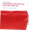 DOITOOL 3pcs Portable Shiny Makeup Bag Cosmetics Storage Pouch for Travel Toiletries Stylish Pu Design Red for Organizing Makeup Essentials view 2