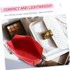 DOITOOL 3pcs Portable Shiny Makeup Bag Cosmetics Storage Pouch for Travel Toiletries Stylish Pu Design Red for Organizing Makeup Essentials view 3
