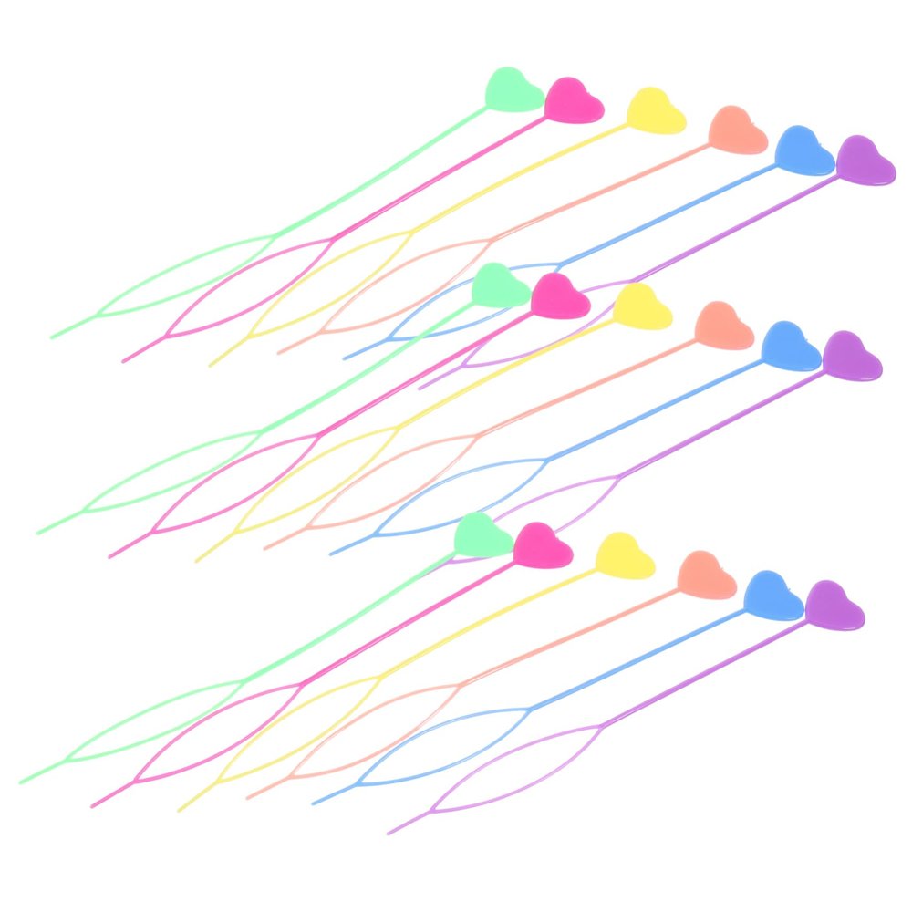 Angoily 30pcs Heart Shaped Hair Braid Tools Kit Hair Styling Braids Accessories for Girls Ponytail Holders