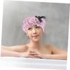 Angoily 2pcs Shower Caps for Women and Girls Double Layer Hair Reusable Bath Hats Cherry and Bow Styles for Spa and Makeup view 2