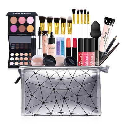 All in One Makeup Kit Makeup Kit for Women Full Kit,Multipurpose Makeup Kit,Cosmetic Starter Beauty Kit Include Makeup Brush Set,Eyeshadow,Lip Gloss,Eyebrow Pencil,Mascara,Travel Carry Bag