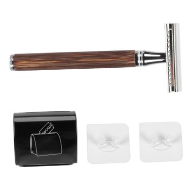 DOITOOL Manual Shaver Beard Trimmer Kit for Men Portable Razor Bamboo Handle Beard Cleaning Tool
