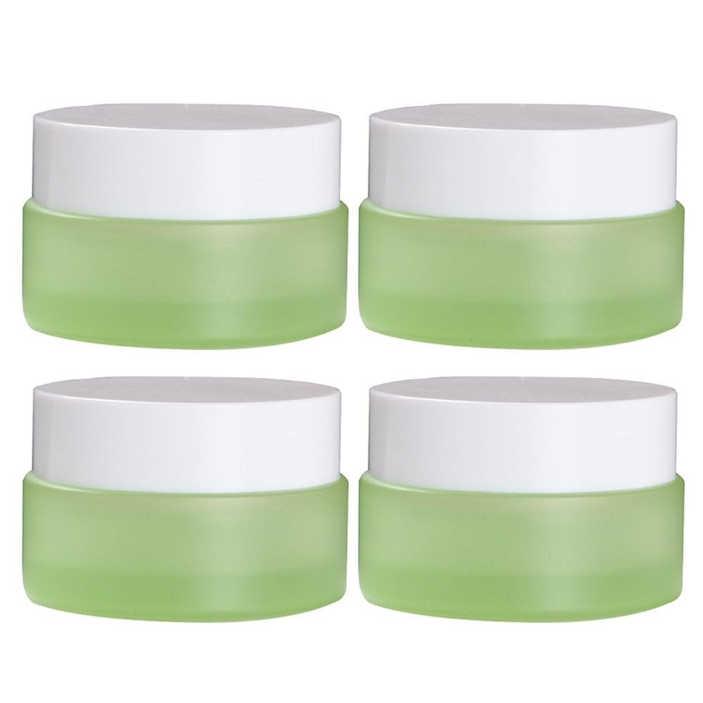 DOITOOL 4pcs Refillable Ointments Jar Wide-mouth Cream Containers for Travel Leak Airtight Sample Jars for Skin Care Makeup and Daily Use