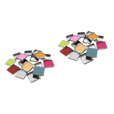 Angoily 112 pcs Pressed Eyeshadow Cosmetics Pans Empty Metal for Makeup Blusher Square