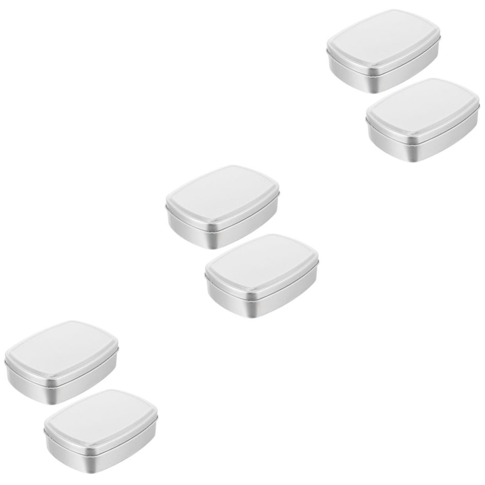 Angoily 6pcs Aluminum Box Makeup Container Airtight Travel Storage Box for Homemade Soap Cosmetics Lotion