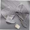 Angoily 2pcs Grey Hair Dry Cap Absorbent Hair Wraps Quick Drying Towel for Hair Family Friends view 2