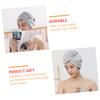 Angoily 2pcs Grey Hair Dry Cap Absorbent Hair Wraps Quick Drying Towel for Hair Family Friends view 3