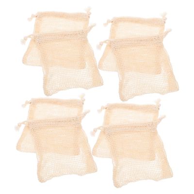 Beavorty 16pcs Cotton Soap Saver Pouches Mesh Bags for Bar Soap Body Wash Travel Mesh Bag for Bathroom